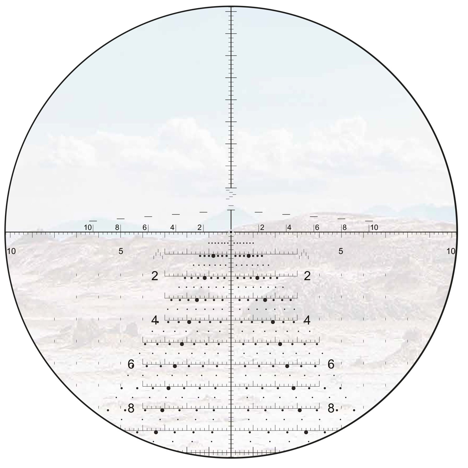 Tremor3-Absehen des ZCO ZC527 vor einer Wüstenlandschaft
